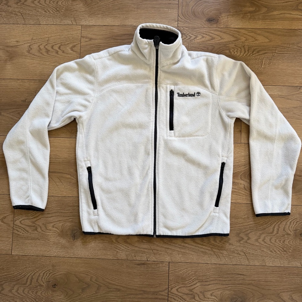 Timberland Men’s Fleece Jacket Khaki‎ Full Zip Medium